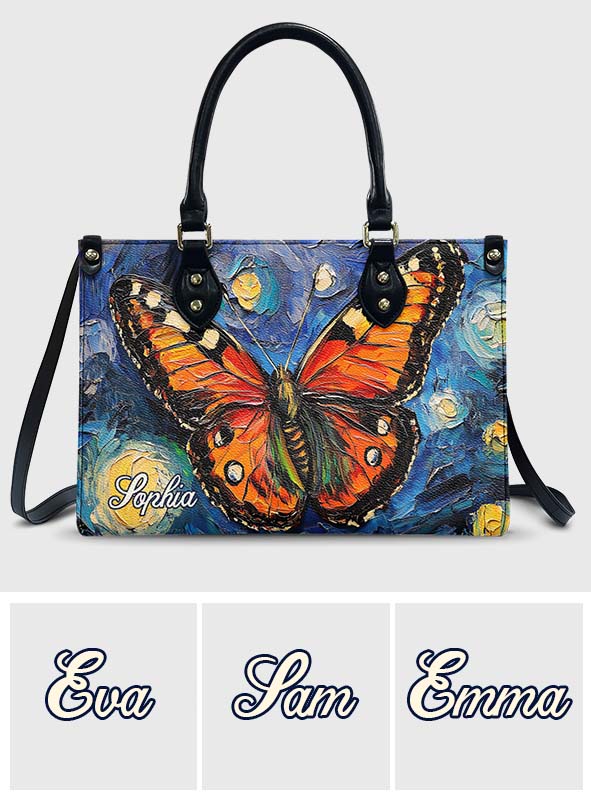 Dreamy Butterfly - Personalized Butterfly Leather Handbag