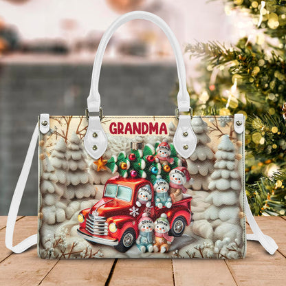 Nana's Cuties - Personalized Grandma Leather Handbag
