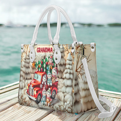 Nana's Cuties - Personalized Grandma Leather Handbag
