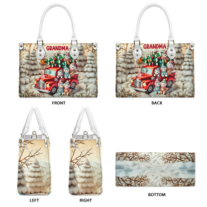 Nana's Cuties - Personalized Grandma Leather Handbag