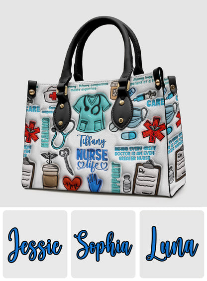 Nurse Life - Personalized Nurse Leather Handbag