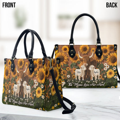 This Mom Loves Her Herd - Personalized Mother Leather Handbag