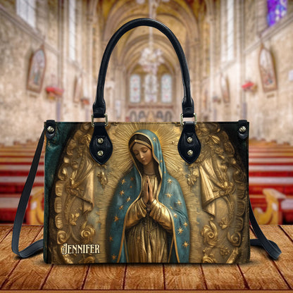 Mary, Our Mother - Personalized Christian Leather Handbag