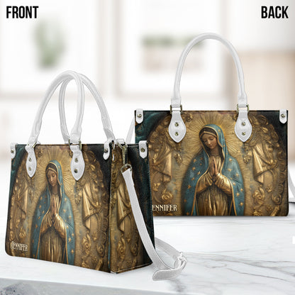 Mary, Our Mother - Personalized Christian Leather Handbag