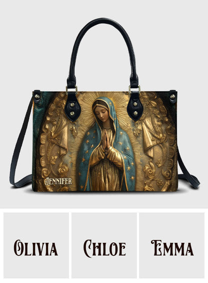 Mary, Our Mother - Personalized Christian Leather Handbag