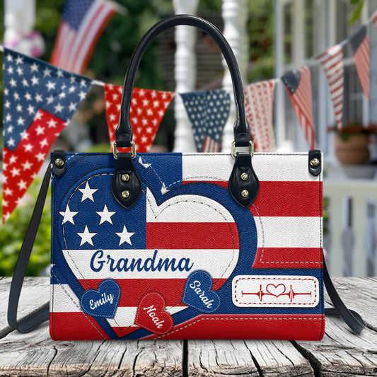Happy 4th Of July - Personalized Independence Day/ 4th of July Leather Handbag