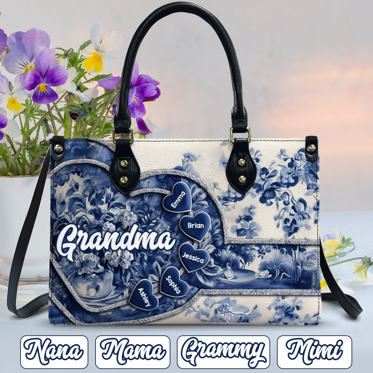 Grandma Nana Gigi - Personalized Grandma Leather Handbag