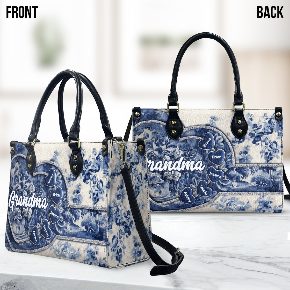 Grandma Nana Gigi - Personalized Grandma Leather Handbag