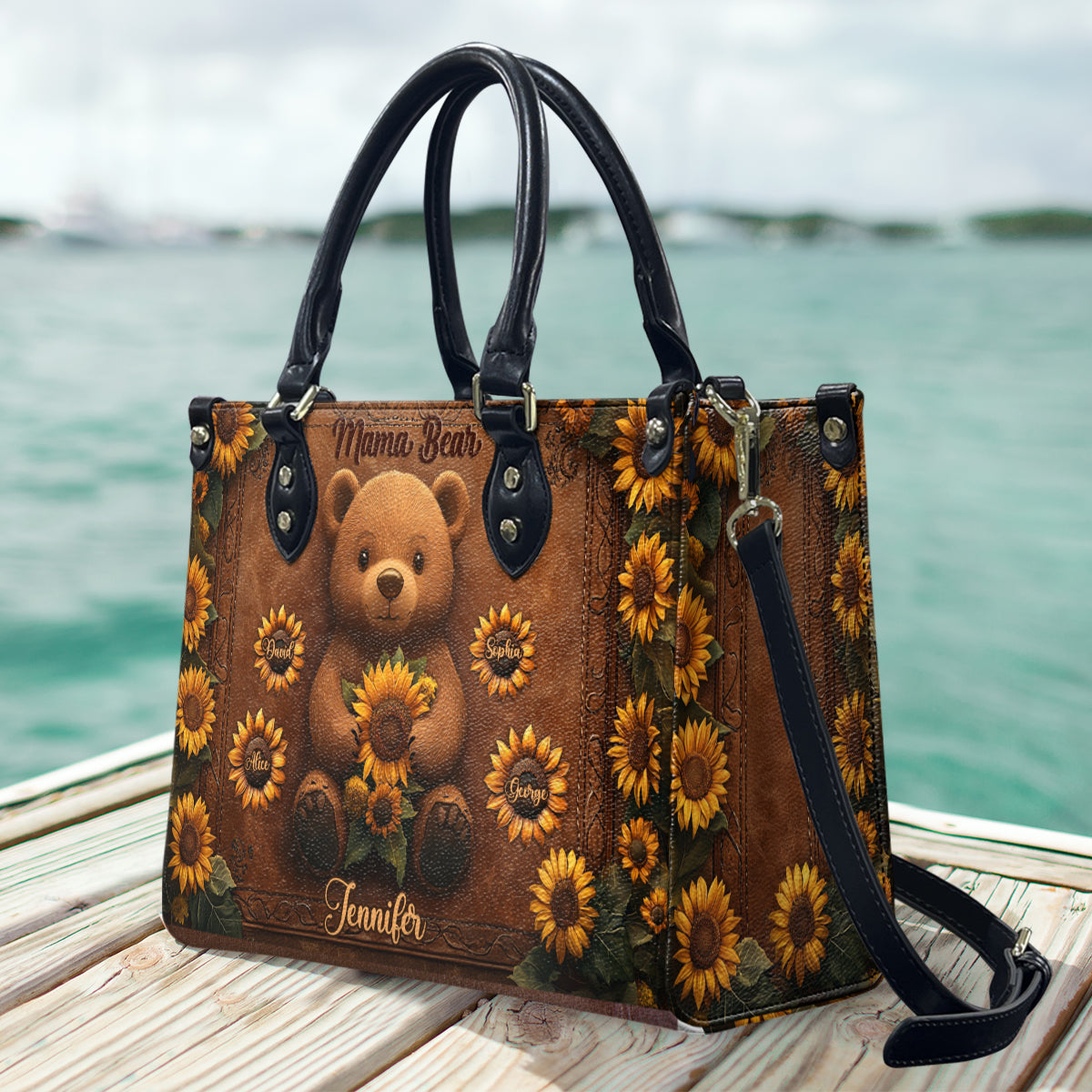 Mama Bear - Personalized Mother Leather Handbag