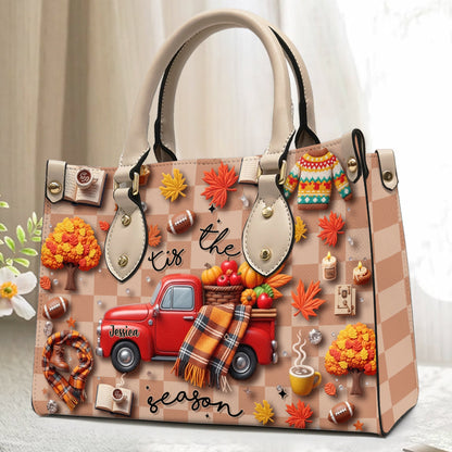 Tis The Season - Personalized Autumn Leather Handbag