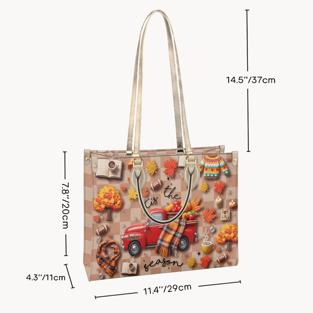 Tis The Season - Personalized Autumn Leather Handbag