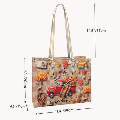 Tis The Season - Personalized Autumn Leather Handbag