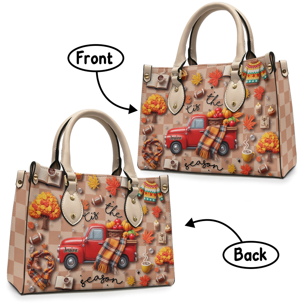 Tis The Season - Personalized Autumn Leather Handbag