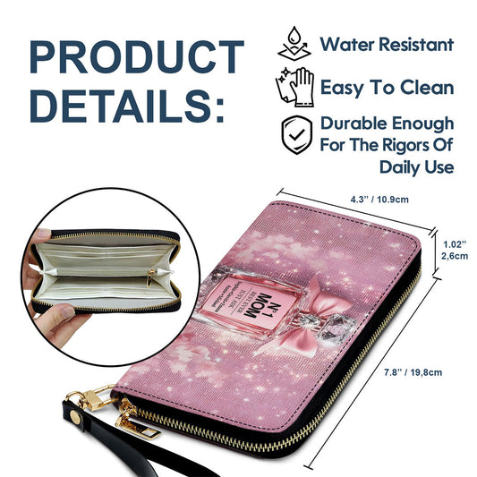 No1 Mom Ever - Personalized Mother Leather Handbag & Leather Long Wallet