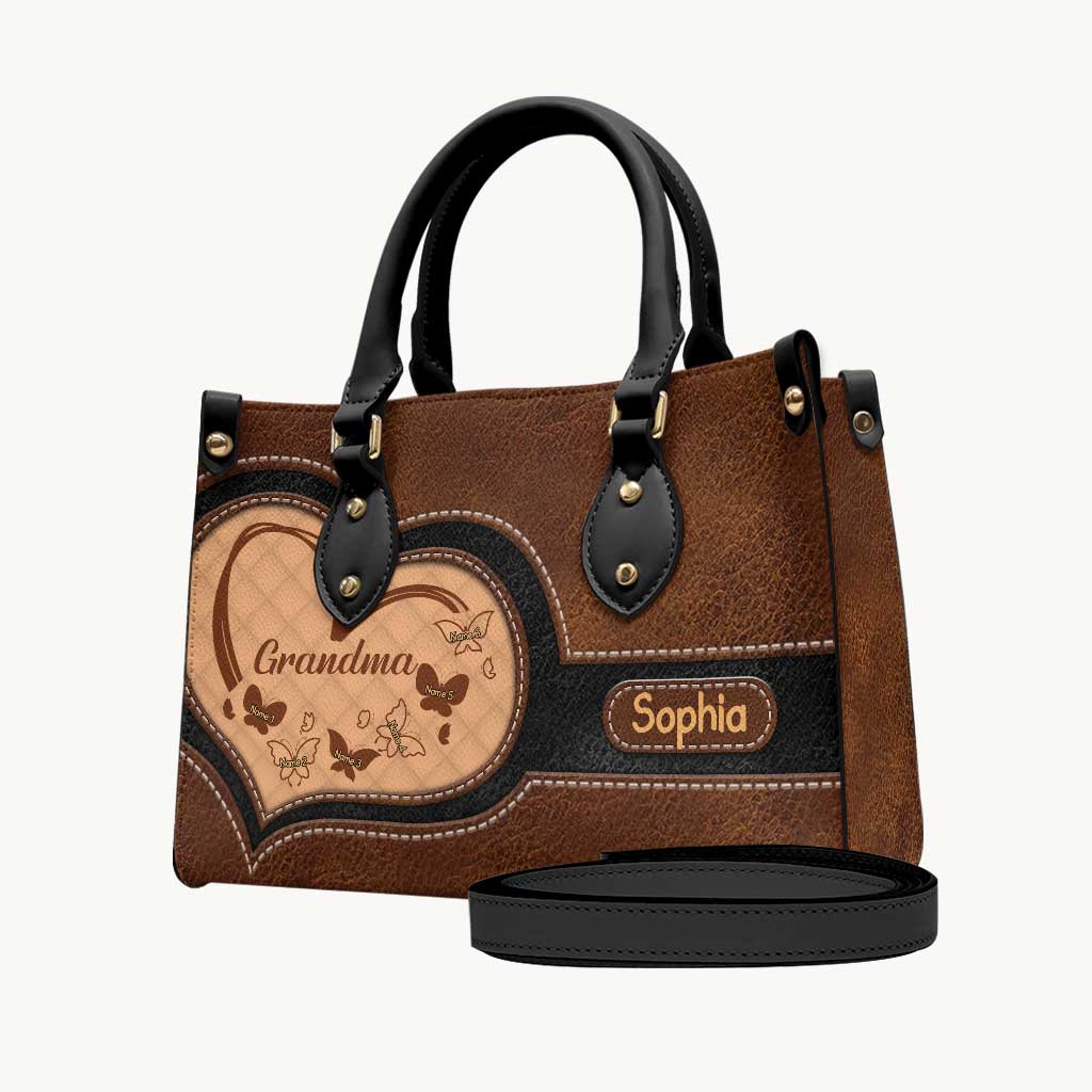 Grandma - Personalized Grandma Leather Handbag