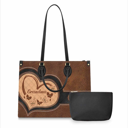 Grandma - Personalized Grandma Leather Handbag