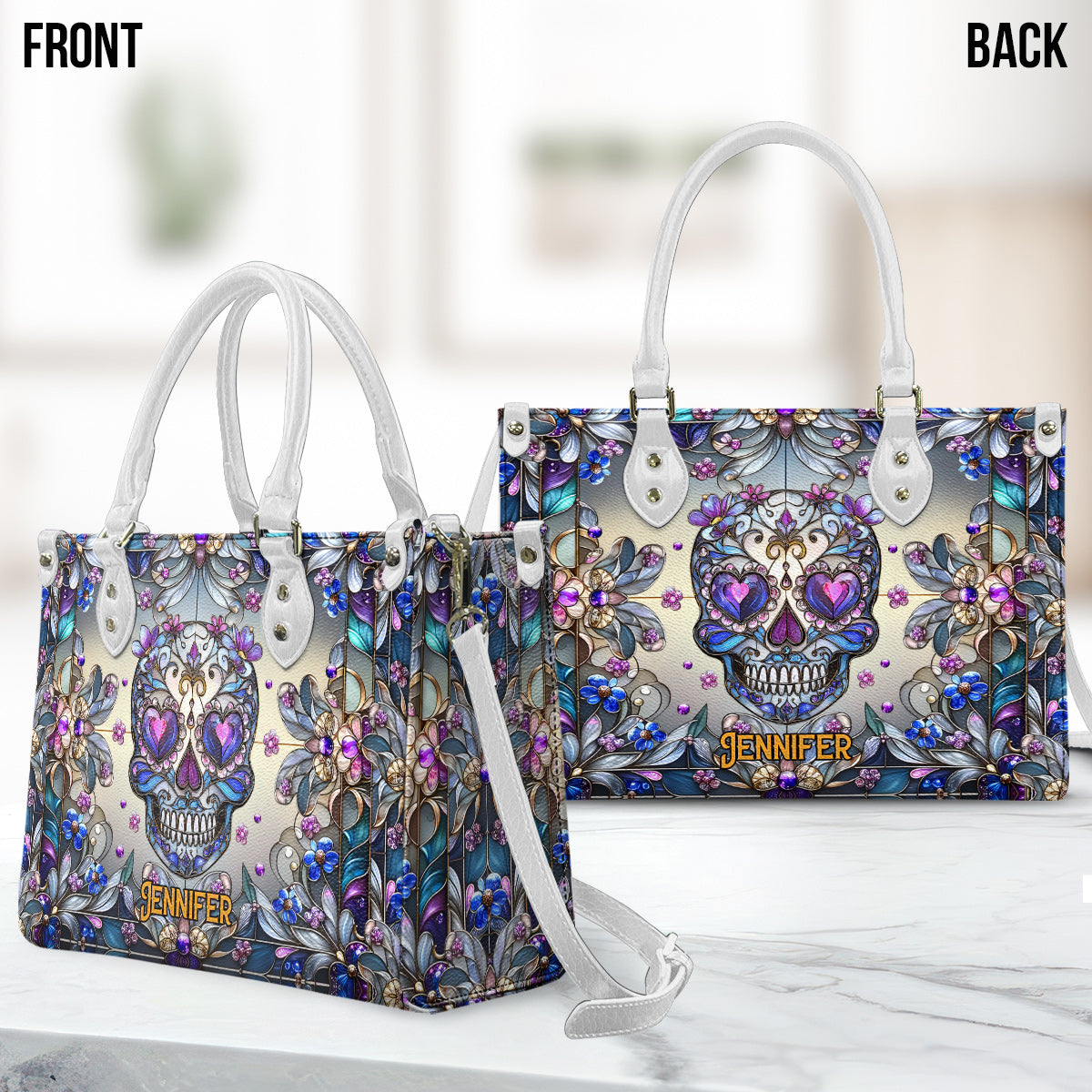 Love Skulls - Personalized Skull Leather Handbag