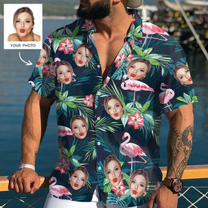 Custom Face Shirt Men's Hawaiian Shirt Big Pineapple