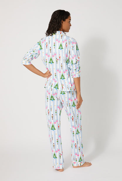 Sugarplum Stripe Long Sleeve Classic Stretch Jersey Pj Set