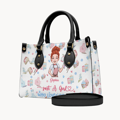 Just A Girl Who Loves Baking - Personalized Baking Leather Handbag
