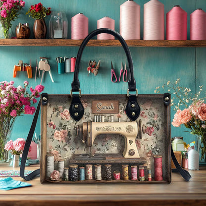 Vintage Sewing Room - Personalized Sewing Leather Handbag