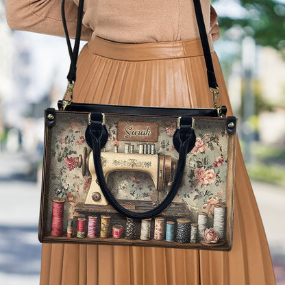 Vintage Sewing Room - Personalized Sewing Leather Handbag