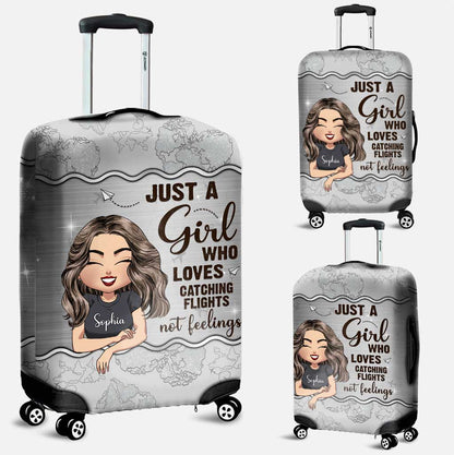 Just A Girl - Personalized Travelling Leather Handbag & Luggage Cover