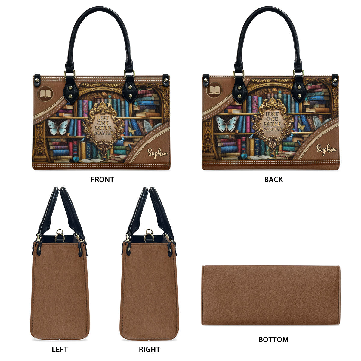 Just One More Chapter - Personalized Book Leather Handbag