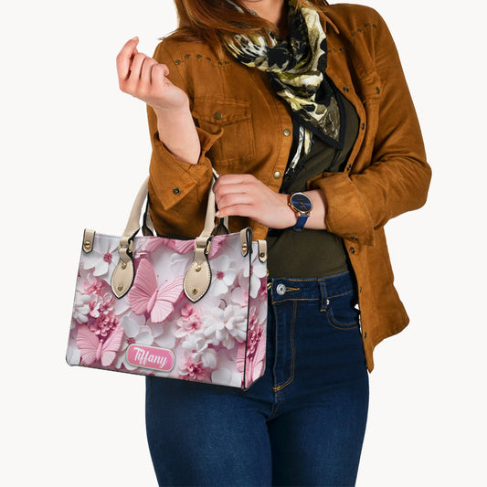 Wonderful Butterflies - Personalized Butterfly Leather Handbag