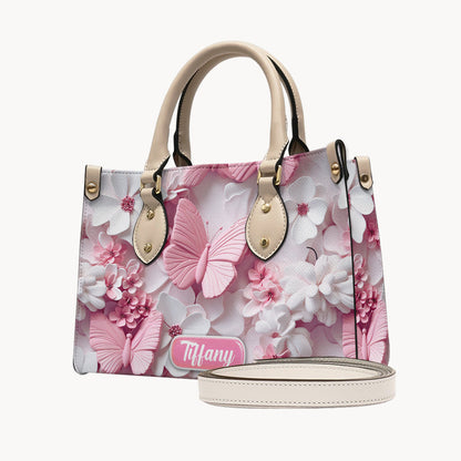Wonderful Butterflies - Personalized Butterfly Leather Handbag