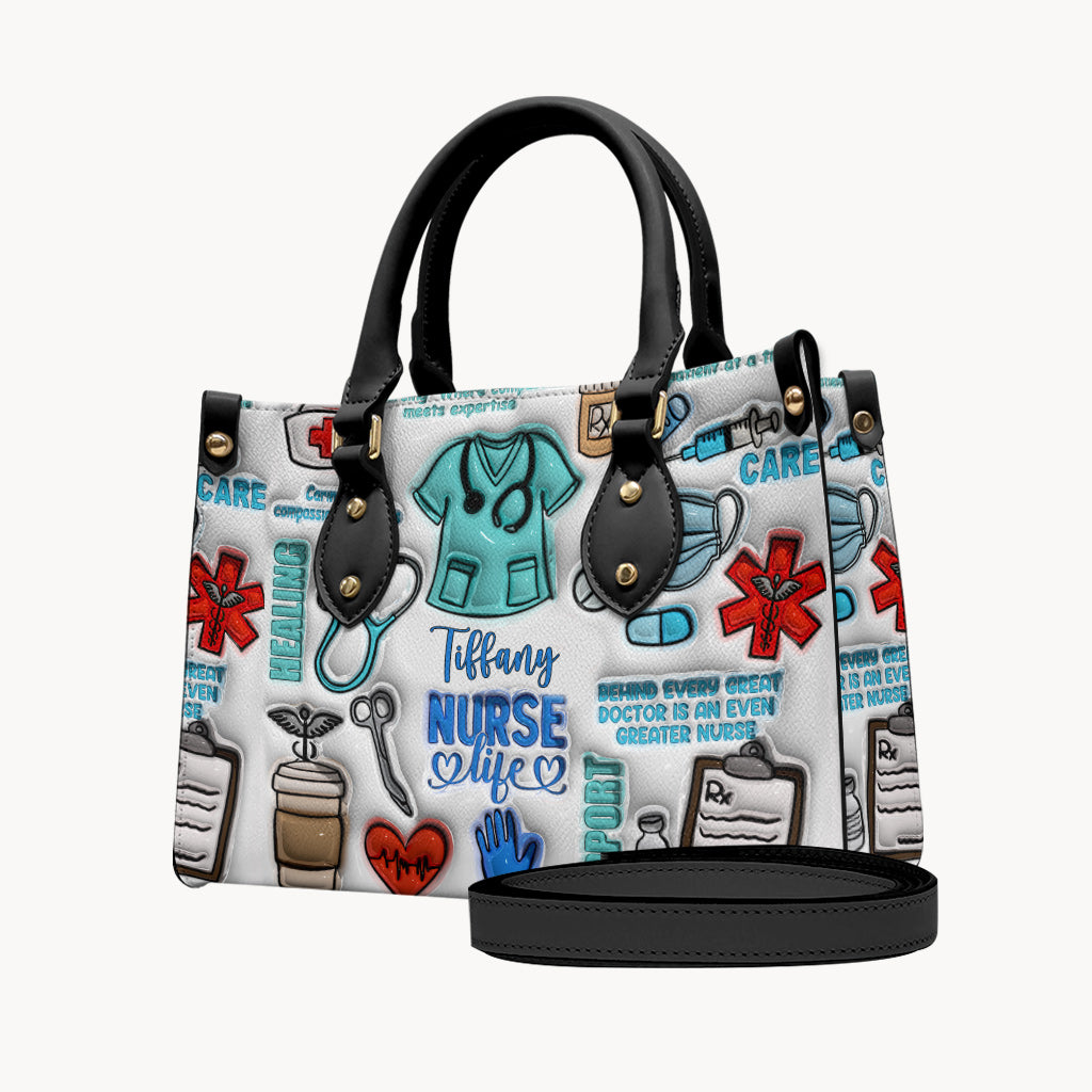 Nurse Life - Personalized Nurse Leather Handbag