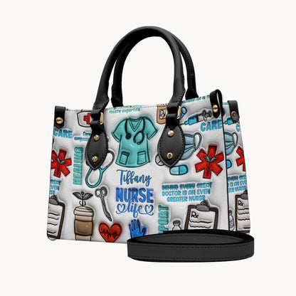 Nurse Life - Personalized Nurse Leather Handbag