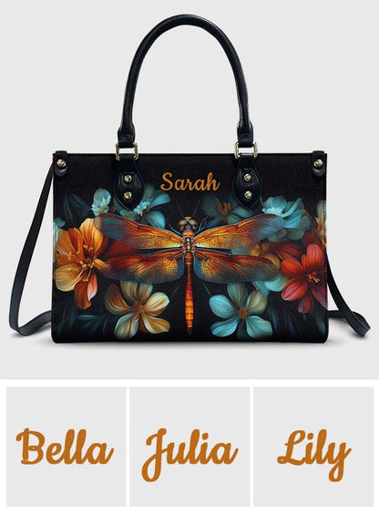 Stunning Dragonfly - Personalized Dragonfly Leather Handbag