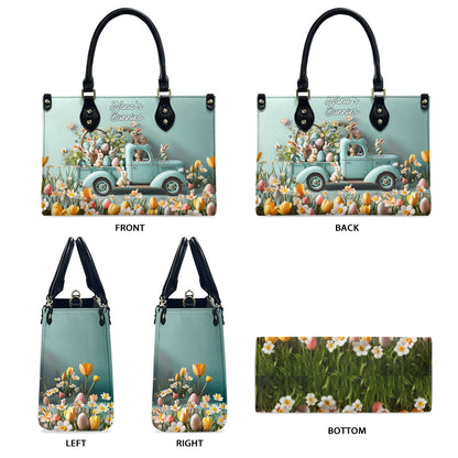 Mama/ Nana's ... Bunnies - Personalized Grandma Leather Handbag