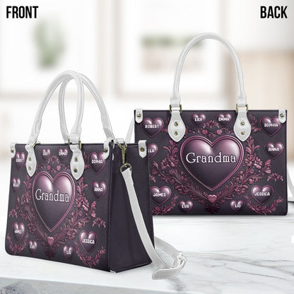 Grandma Nana Mama - Personalized Grandma Leather Handbag