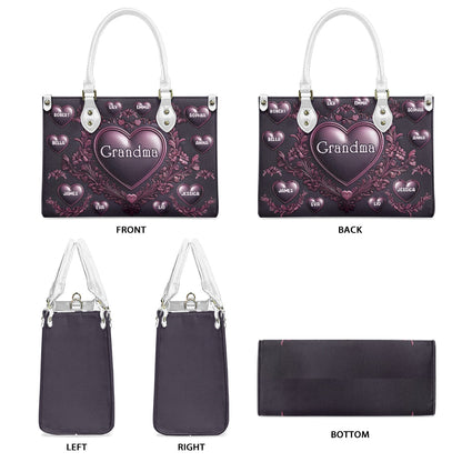 Grandma Nana Mama - Personalized Grandma Leather Handbag