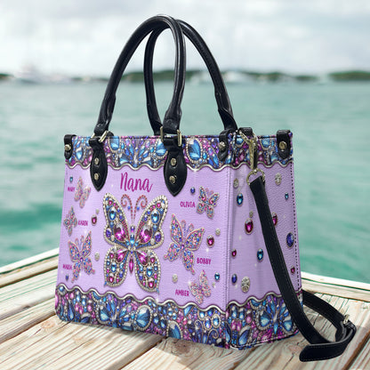 Grandma Nana Mama - Personalized Grandma Leather Handbag