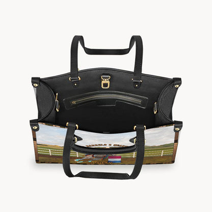 3 Barrels 2 Hearts 1 Dream - Personalized Horse Leather Handbag