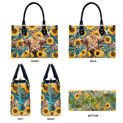 Just A Girl Who Loves Cows - Personalized Leather Handbag