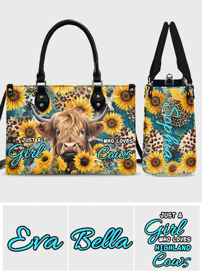 Just A Girl Who Loves Cows - Personalized Leather Handbag