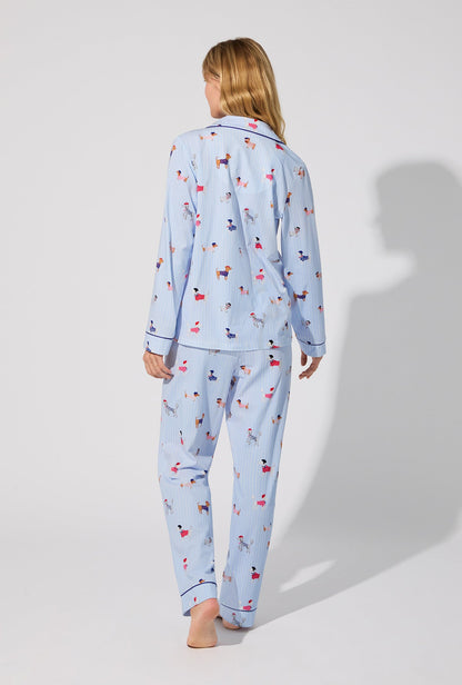 French Pups Long Sleeve Classic Stretch Jersey PJ Set