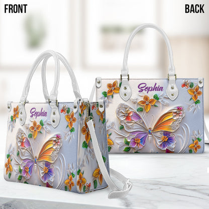 Stunning Butterfly - Personalized Butterfly Leather Handbag