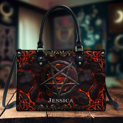 Volcanic Pentacle - Personalized Witch Leather Handbag