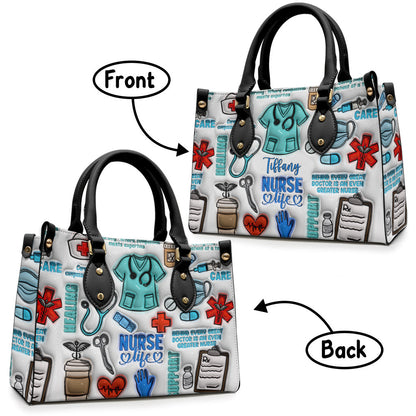 Nurse Life - Personalized Nurse Leather Handbag