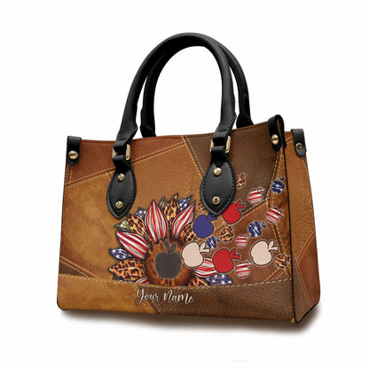 All American Teacher - Personalized Independence Day Leather Handbag