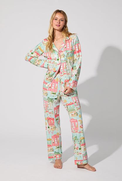 Parisian Delights Long Sleeve Classic Stretch Jersey PJ Set