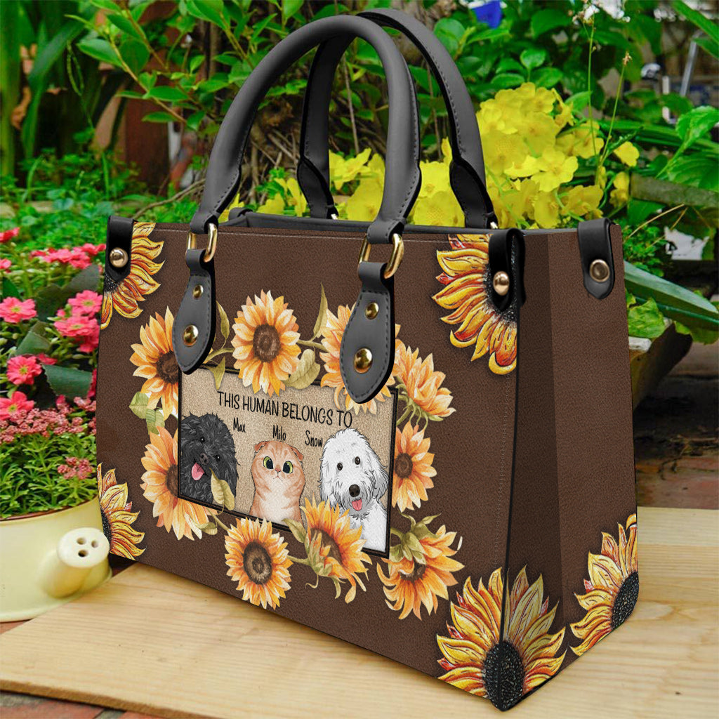 This Human Belongs To - Personalized Dog Leather Handbag