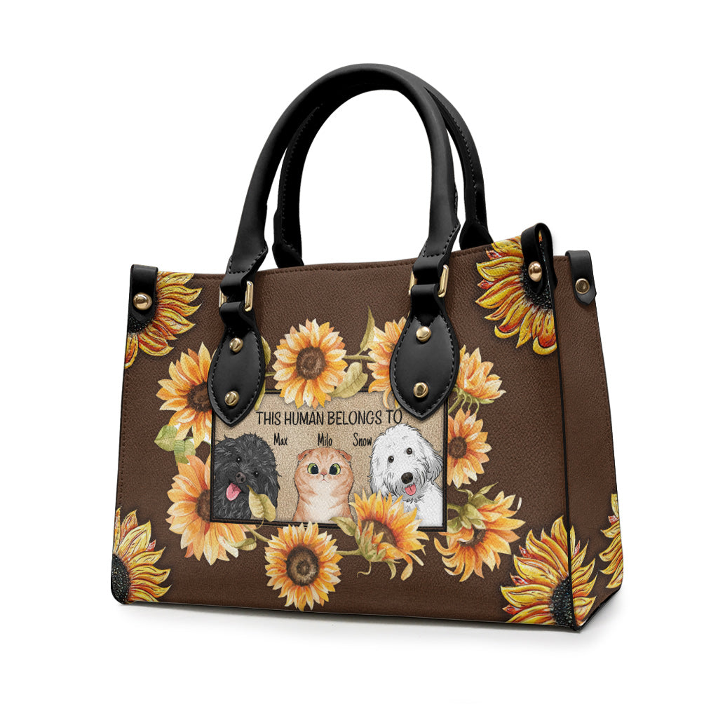 This Human Belongs To - Personalized Dog Leather Handbag