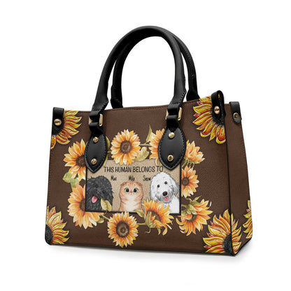 This Human Belongs To - Personalized Dog Leather Handbag