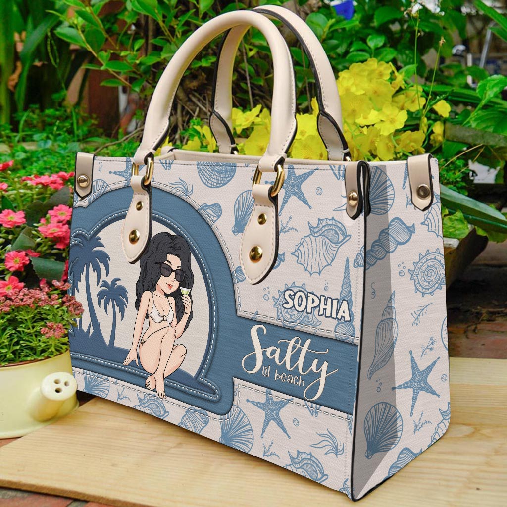 Salty Lil Beach - Personalized Sea Lover Leather Handbag